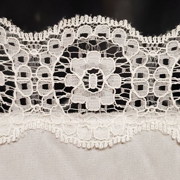 Vintage 60s Gaymode JC Penny's Nylon Slip Dress Nightgown White Lace Lingerie Sm - Picture 4 of 8